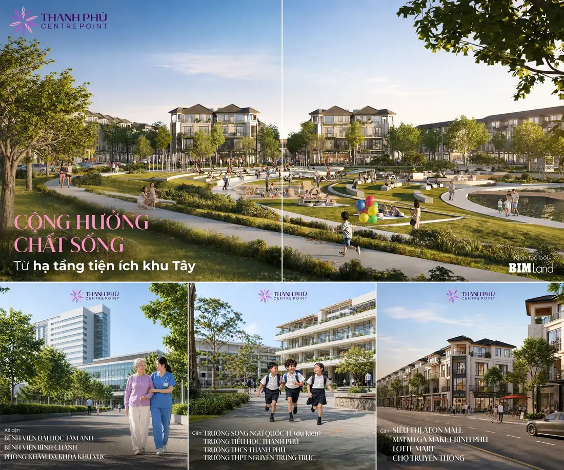 Hạ tầng tiện ích kế cận Thanh Phú Centre Point - bệnh viện, trường học quốc tế, siêu thị Aeon Mall